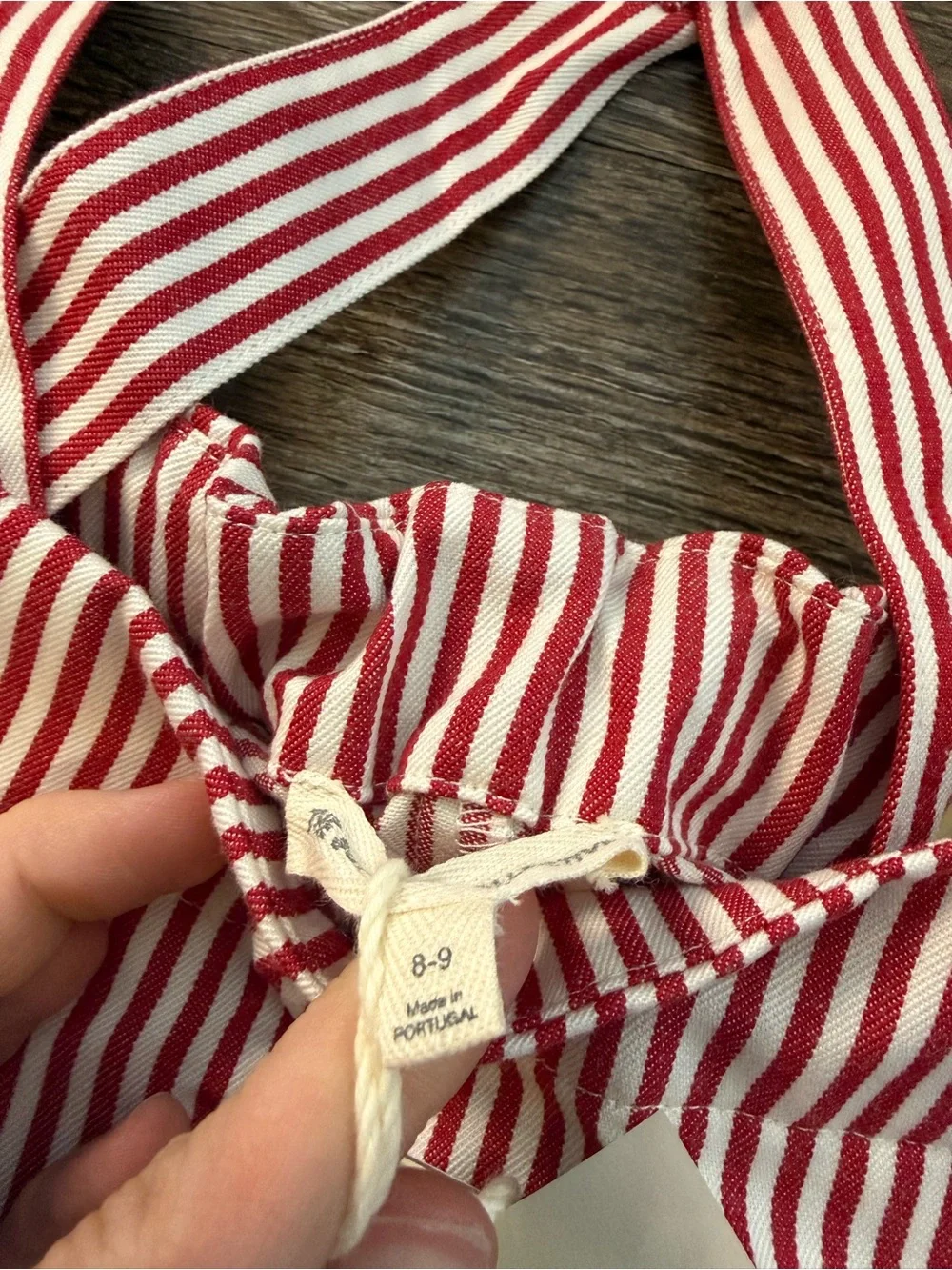 NWT The Sunday Collective Red and White Striped Overalls